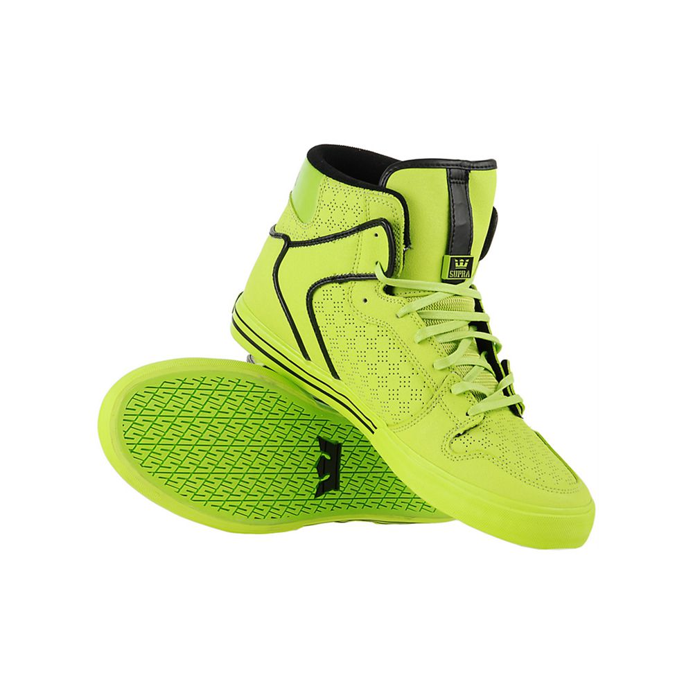 Baskets Montantes Supra Vaider Jaune Tuf Neon Green Femme | TSO-80397407